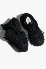 Schwarze Damen Plateau-Sneaker aus echtem Leder ES8 ER00115758.