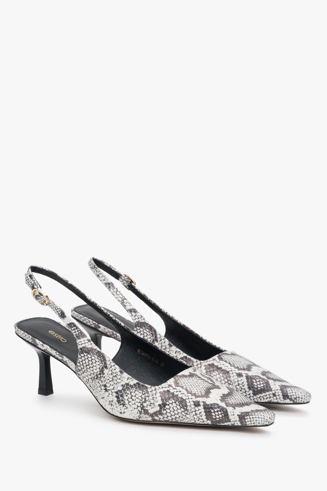 Slingback-Pumps mit schmalem Absatz und Animal-Muster, Estro ER00117230