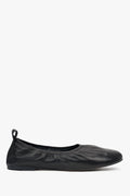 Elastische schwarze Ballerinas aus Echtleder für Damen.