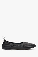 Elastische schwarze Ballerinas aus Echtleder für Damen.