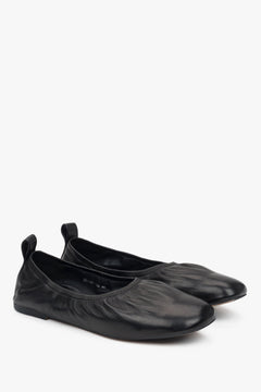 Schwarze Damen-Ballerinas aus hochwertigem Echtleder.