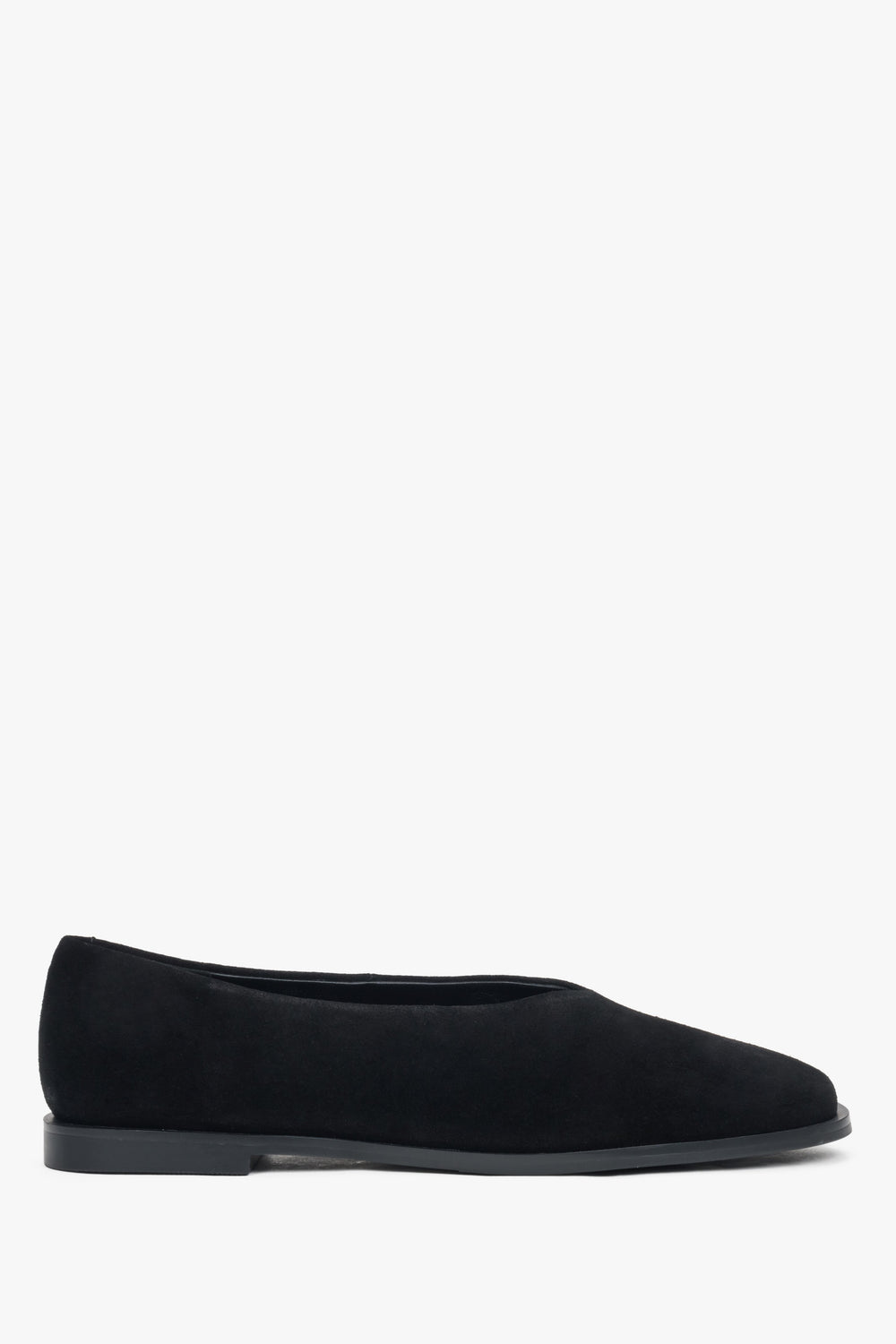Schwarze Damen-Ballerinas im Barfuß-Stil aus weichem Velours Estro ER00117917.