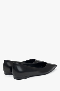 Schwarze Lederschuhe für Damen mit Schlupfdesign Estro ER00115896