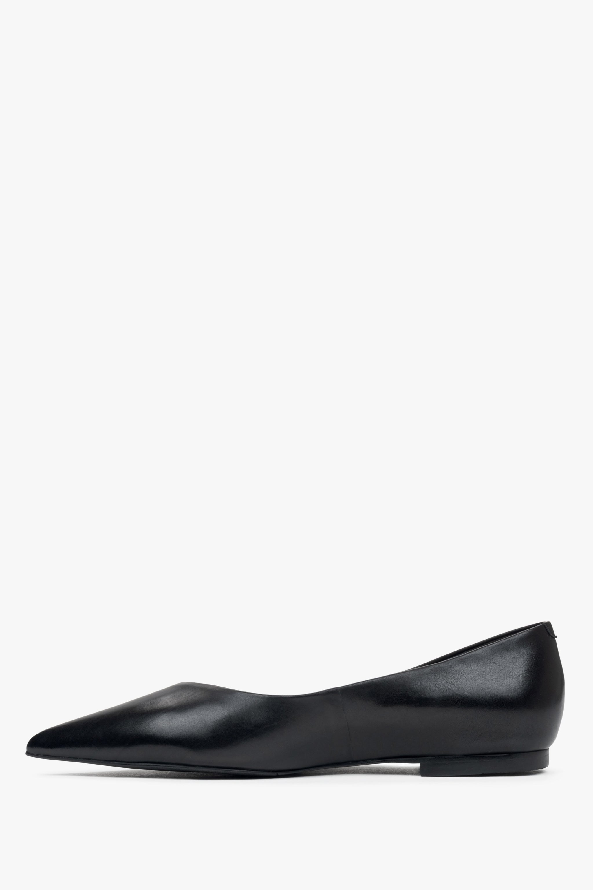 Damen-Ballerinas aus echtem Leder in Schwarz mit spitzer Zehenpartie Estro ER00115896