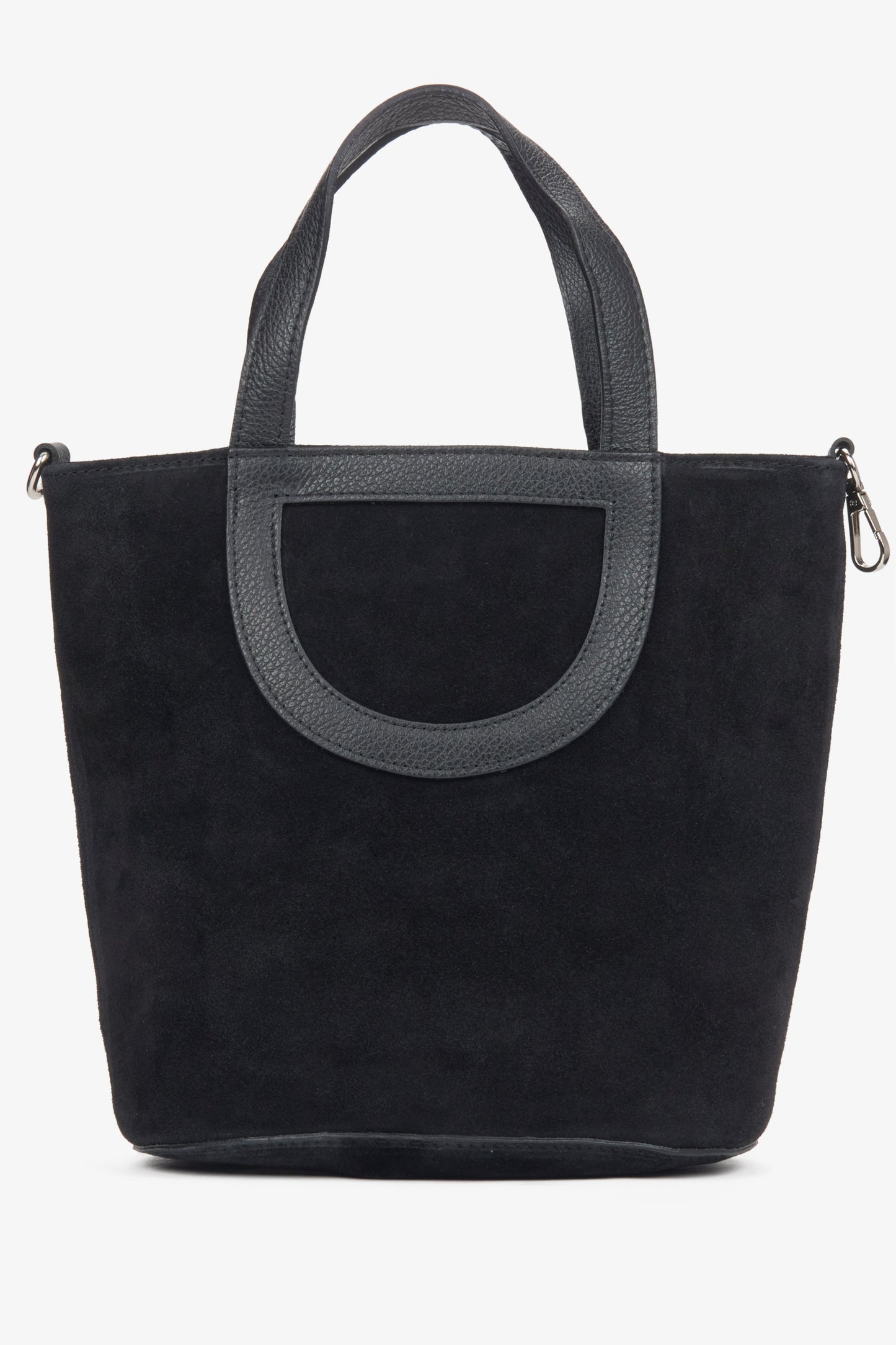 Schwarze Damen-Beuteltasche aus edlem italienischem Velours Estro ER00116698.