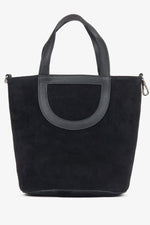 Schwarze Damen-Beuteltasche aus edlem italienischem Velours Estro ER00116698.