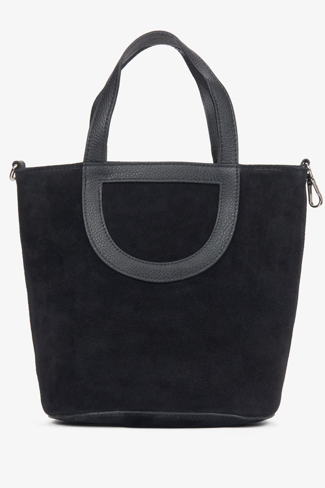 Schwarze Damen-Beuteltasche aus edlem italienischem Velours Estro ER00116698.