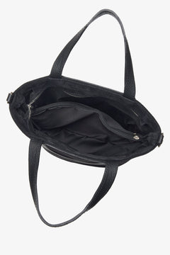 Damen-Bucket-Bag aus hochwertigem italienischem Premium-Naturvelours in schwarzer Farbe.
