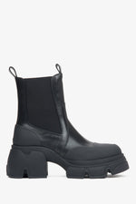 Schwarzer Damen-Chelsea-Boot aus echtem Leder Estro ER00115901.