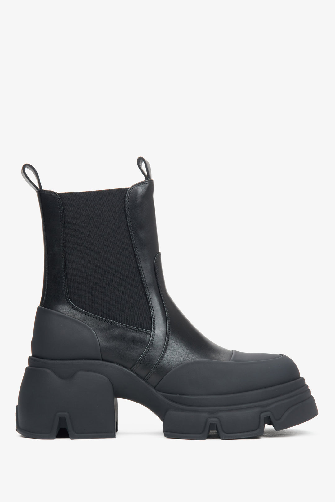 Schwarzer Damen-Chelsea-Boot aus echtem Leder Estro ER00115901.