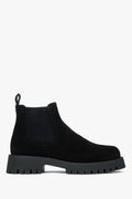 Schwarzer Damen-Chelsea-Boot aus edlem italienischem Velours Estro ER00116253.