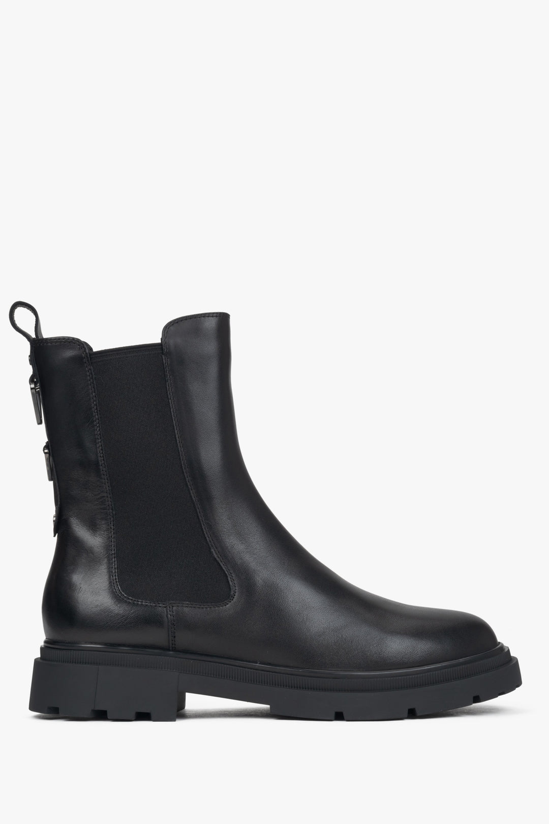 Gefütterter Leder-Chelsea-Boot für Damen in Schwarz Estro ER00116137.
