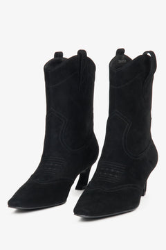 Klassische schwarze Damen-Cowboystiefel Modell Estro ER00116169