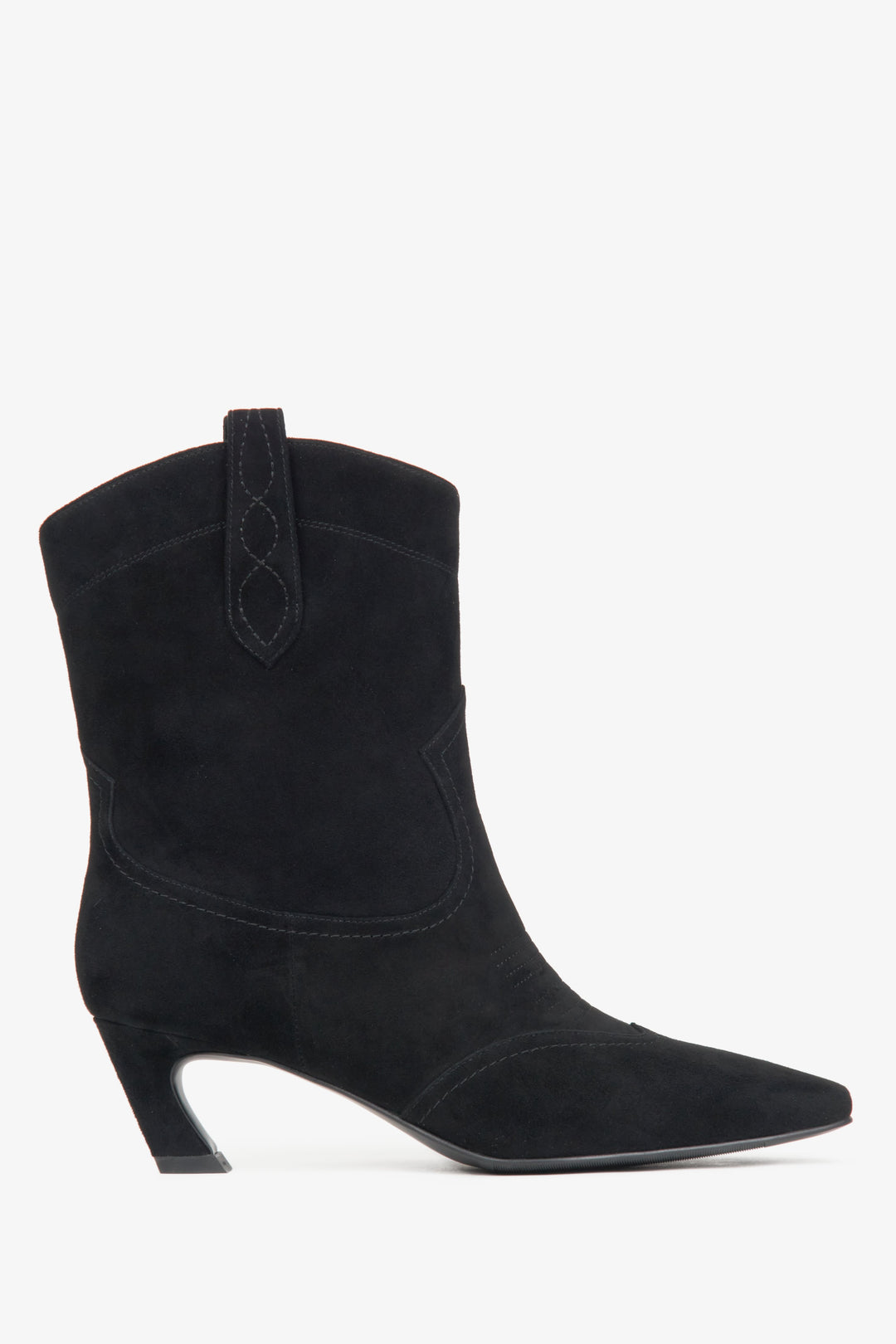 Schwarze Cowboystiefel für Damen mit 5,5 cm Blockabsatz Estro ER00116169