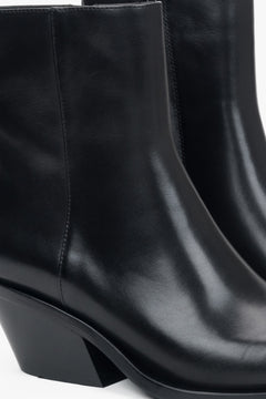 Damen-Cowboystiefel aus schwarzem Leder mit niedrigem Schaft Estro ER00116618