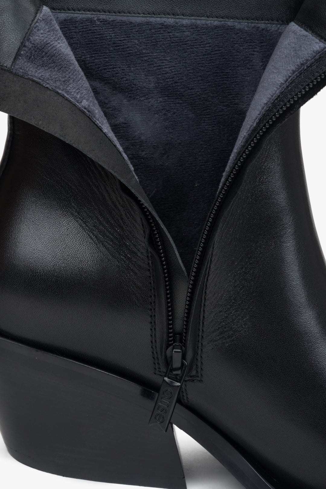 Schwarze Cowboystiefel für Damen mit 6 cm Blockabsatz Estro ER00116618