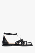 Schwarze Damen Fisherman Sandalen aus Leder Estro ER00117382.