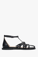 Schwarze Damen Fisherman Sandalen aus Leder Estro ER00117382.