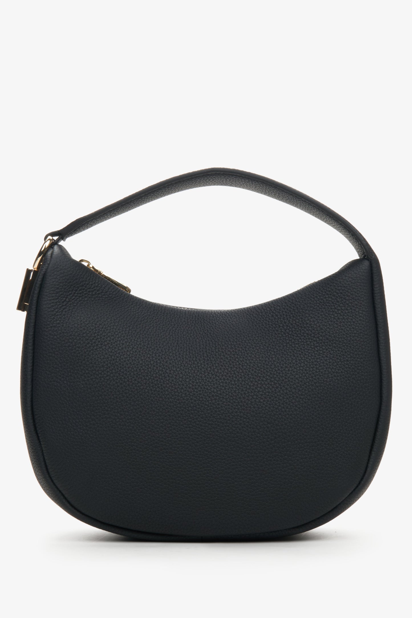 Schwarze Damen-Halbmondtasche aus echtem Leder Estro ER00114352.