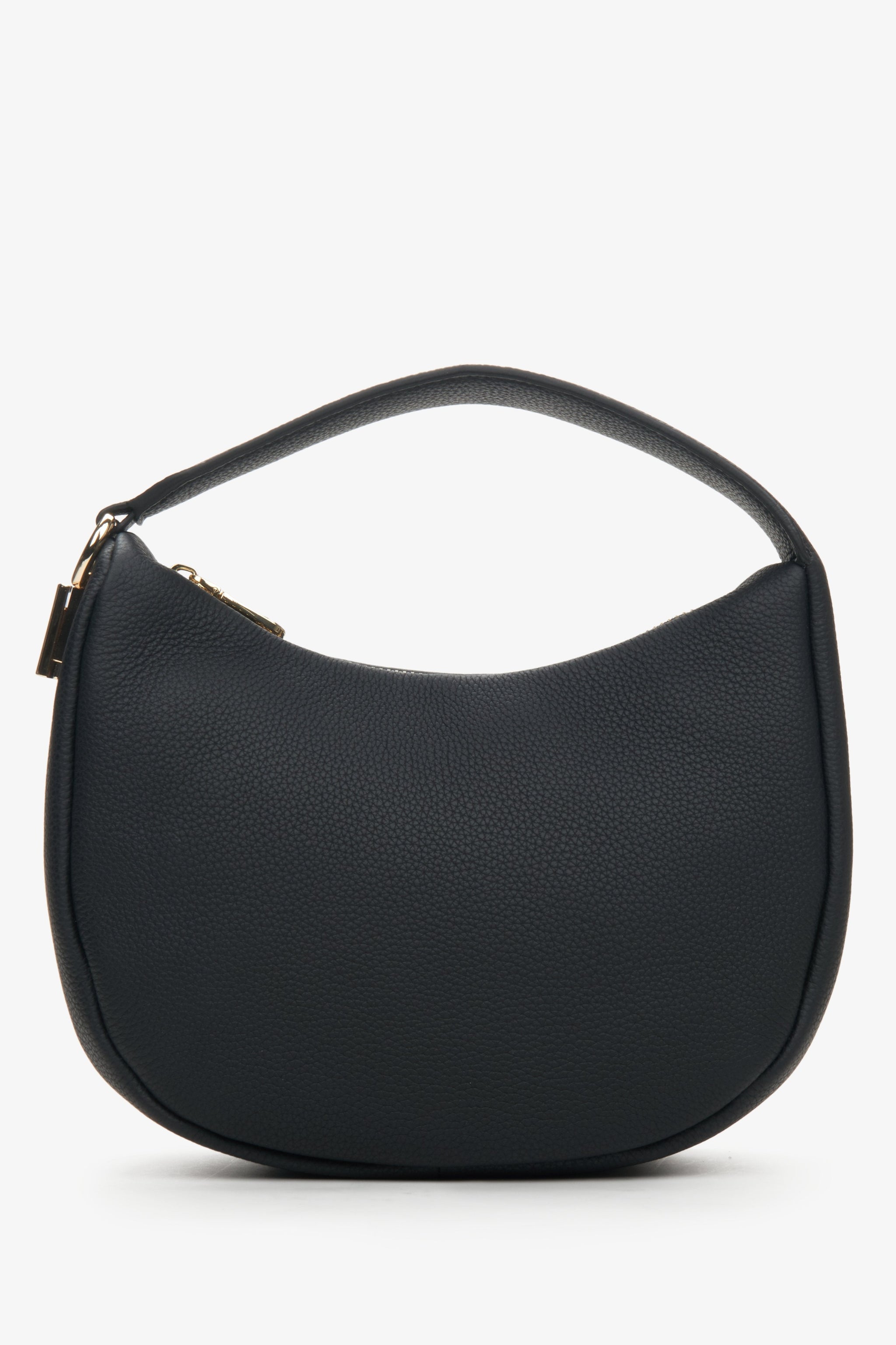 Schwarze Damen-Halbmondtasche aus echtem Leder Estro ER00114352.
