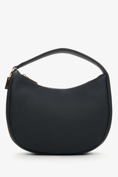 Schwarze Damen-Halbmondtasche aus echtem Leder Estro ER00114352.