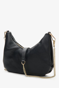 Schwarze Damen-Handtasche aus edlem italienischem Echtleder Estro ER00114117.