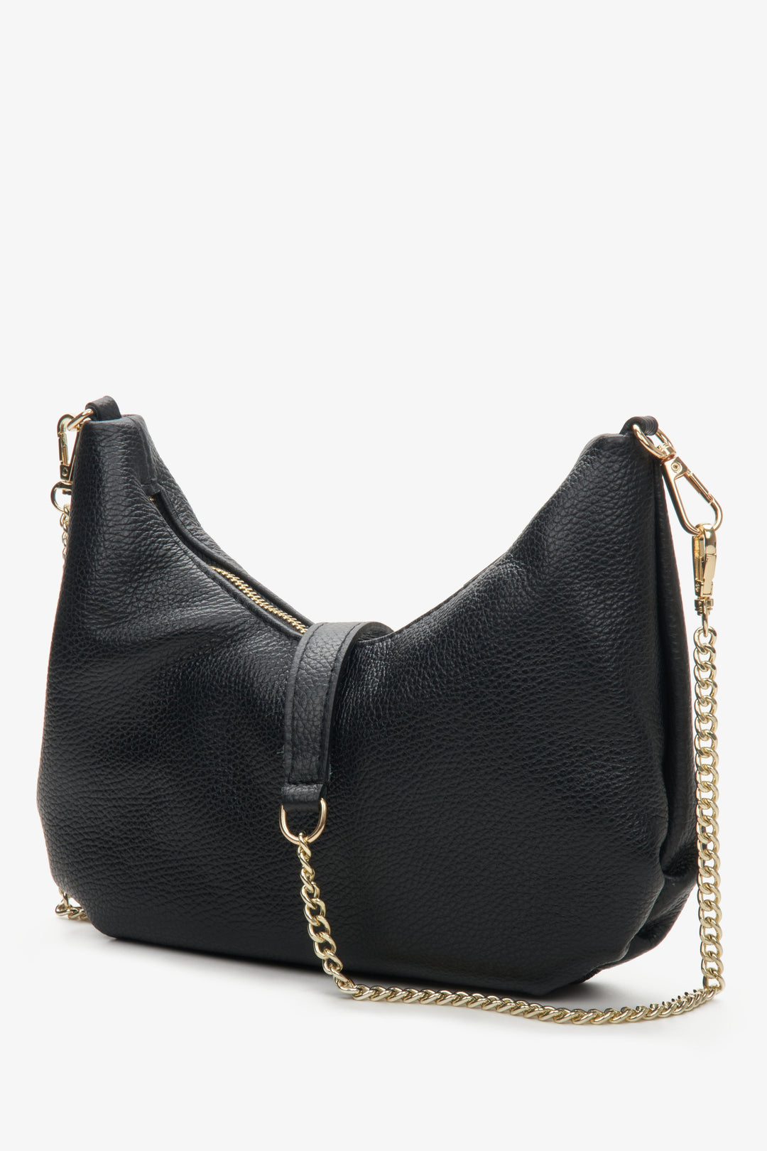 Schwarze Damen-Handtasche aus edlem italienischem Echtleder Estro ER00114117.