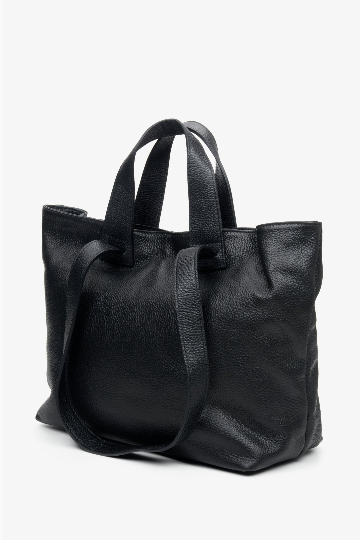 Schwarze Damen-Handtasche aus italienischem Echtleder Estro ER00111804.