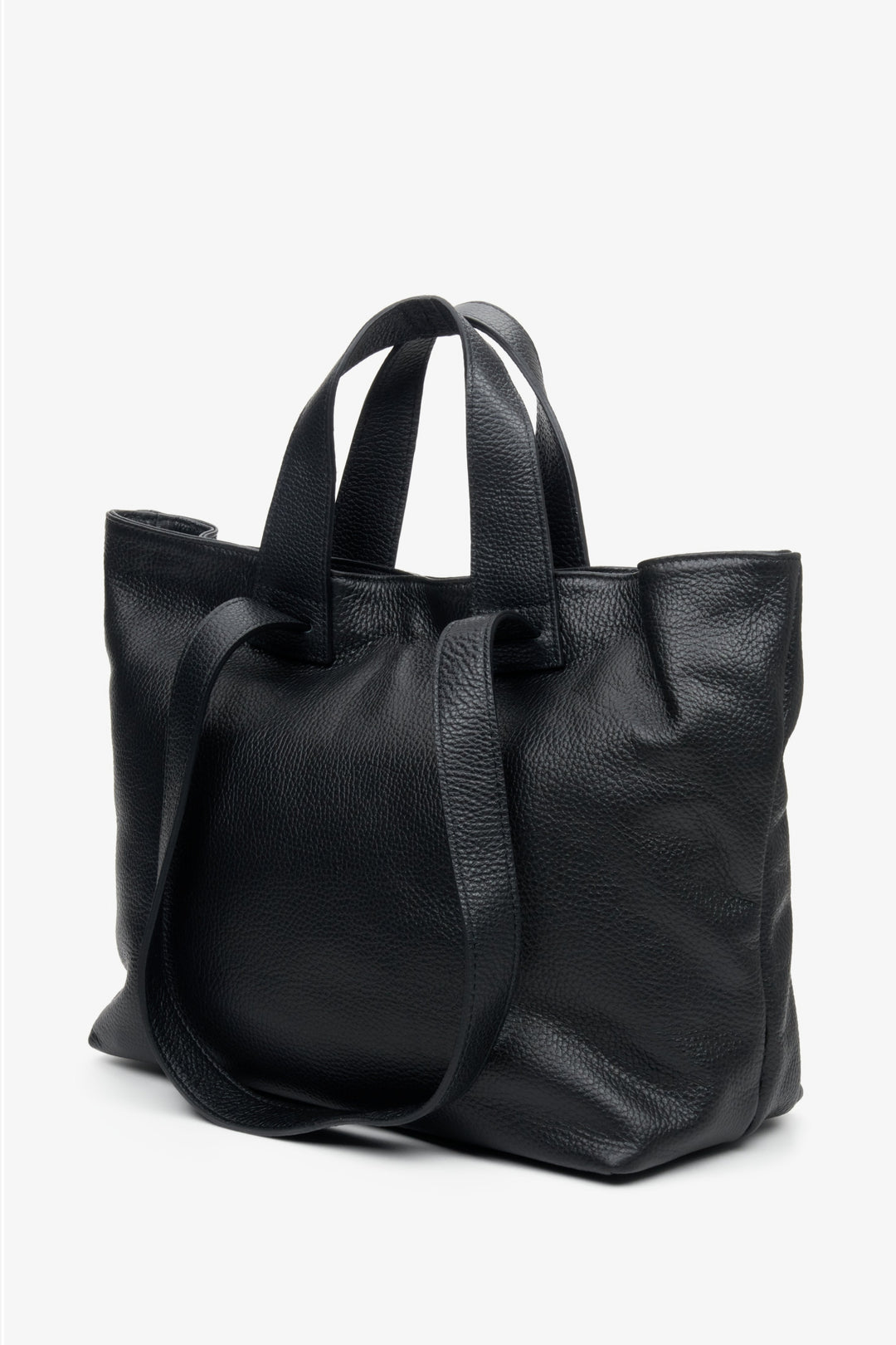Schwarze Damen-Handtasche aus italienischem Echtleder Estro ER00111804.