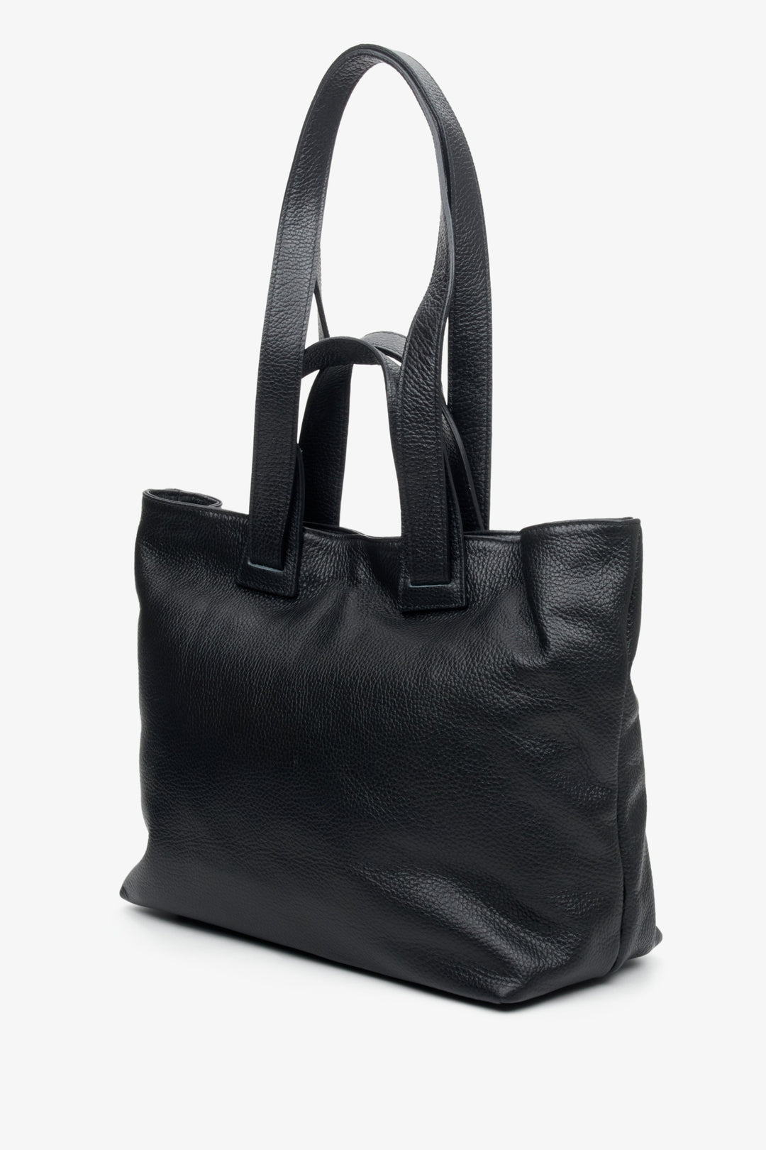 Große schwarze Damenhandtasche von Estro aus echtem Leder.