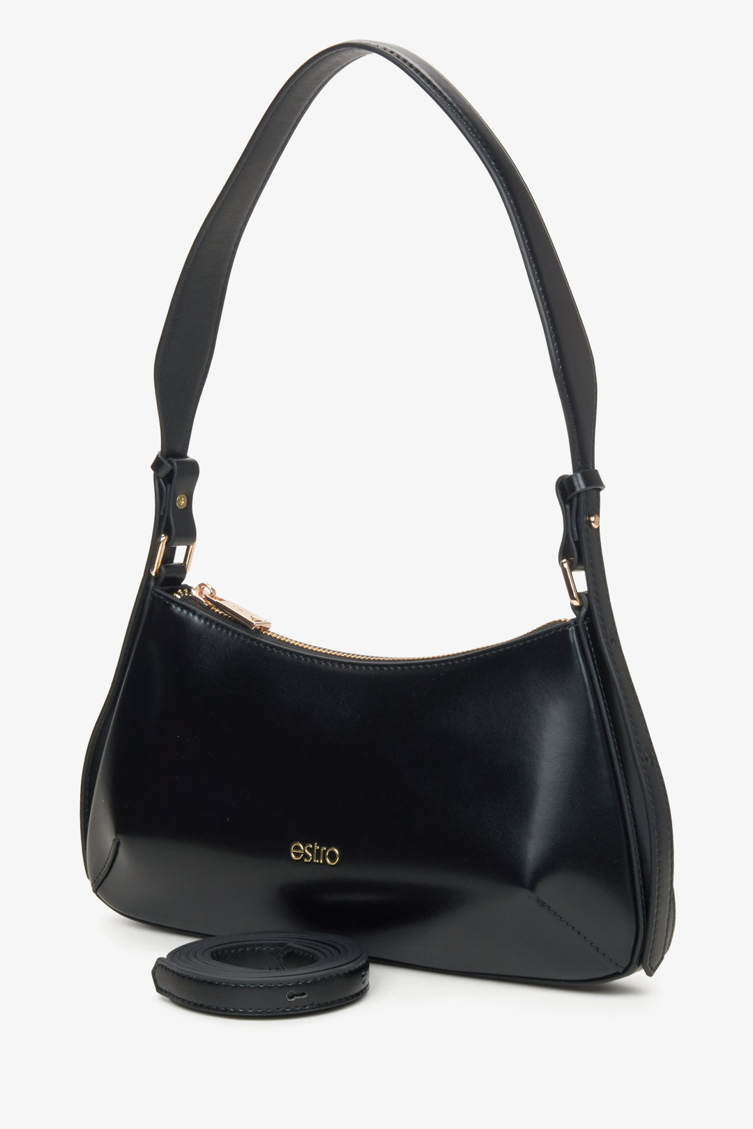 Schwarze Ledertasche von Estro.