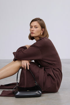Elegante schwarze Lederhandtasche für Damen Estro ER00115787