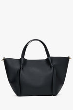 Schwarze Damen-Handtasche in Bootsform aus edlem italienischem Echtleder Estro ER00116351.