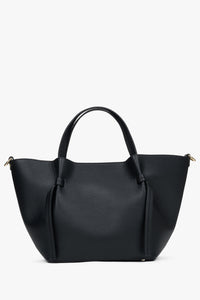 Schwarze Damen-Handtasche in Bootsform aus edlem italienischem Echtleder Estro ER00116351.