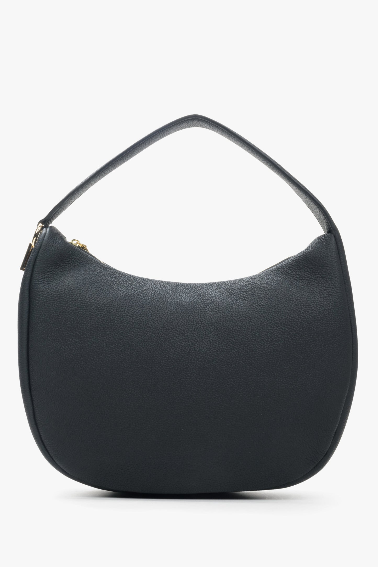 Damen-Lederhandtasche in Halbmondform in Schwarz von Estro.