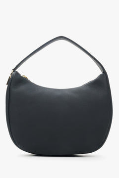 Damen-Lederhandtasche in Halbmondform in Schwarz von Estro.