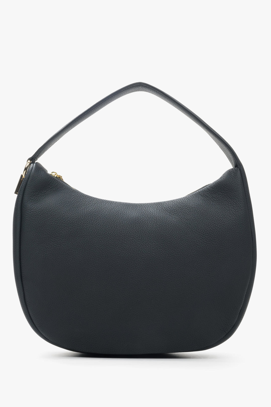 Damen-Lederhandtasche in Halbmondform in Schwarz von Estro.