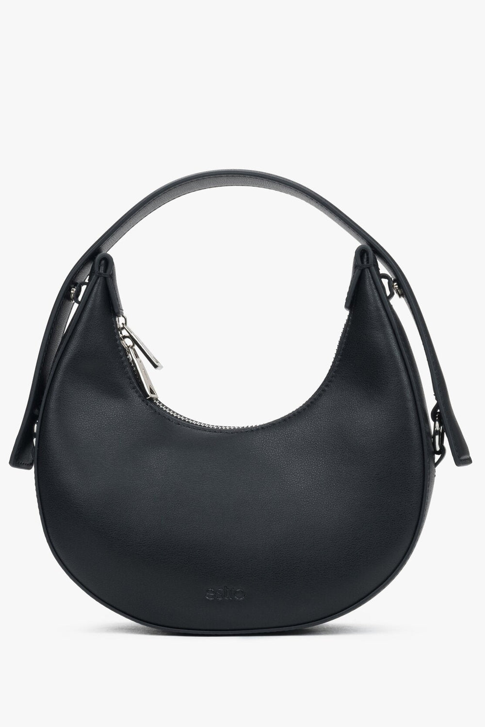 Schwarze Damen-Handtasche in Halbmondform Estro ER00116263.
