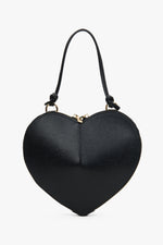 Schwarze Damen-Handtasche in Herzform aus echtem Leder Estro ER00117422.