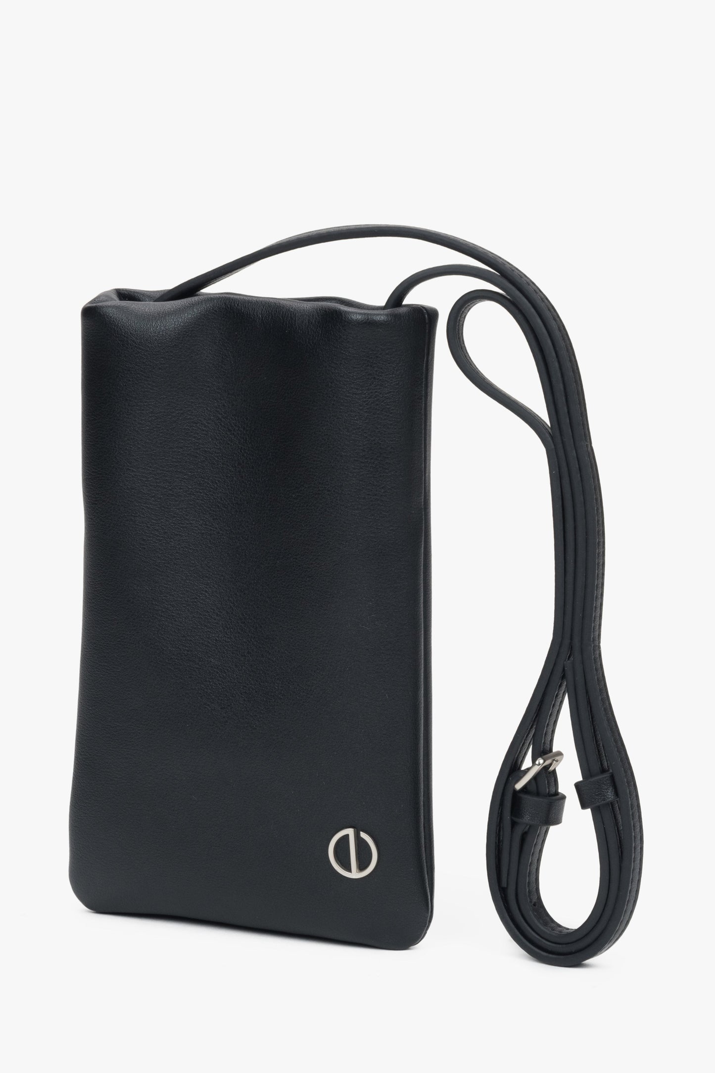 Schwarze Leder-Handytasche für Damen von Estro.