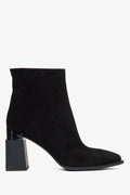 Schwarze Damen High Heel Stiefeletten aus Velours mit Futter Estro ER00115877