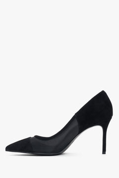 Schwarze Damen-High-Heels mit 9 cm hohem Stilettoabsatz und eleganter Form.