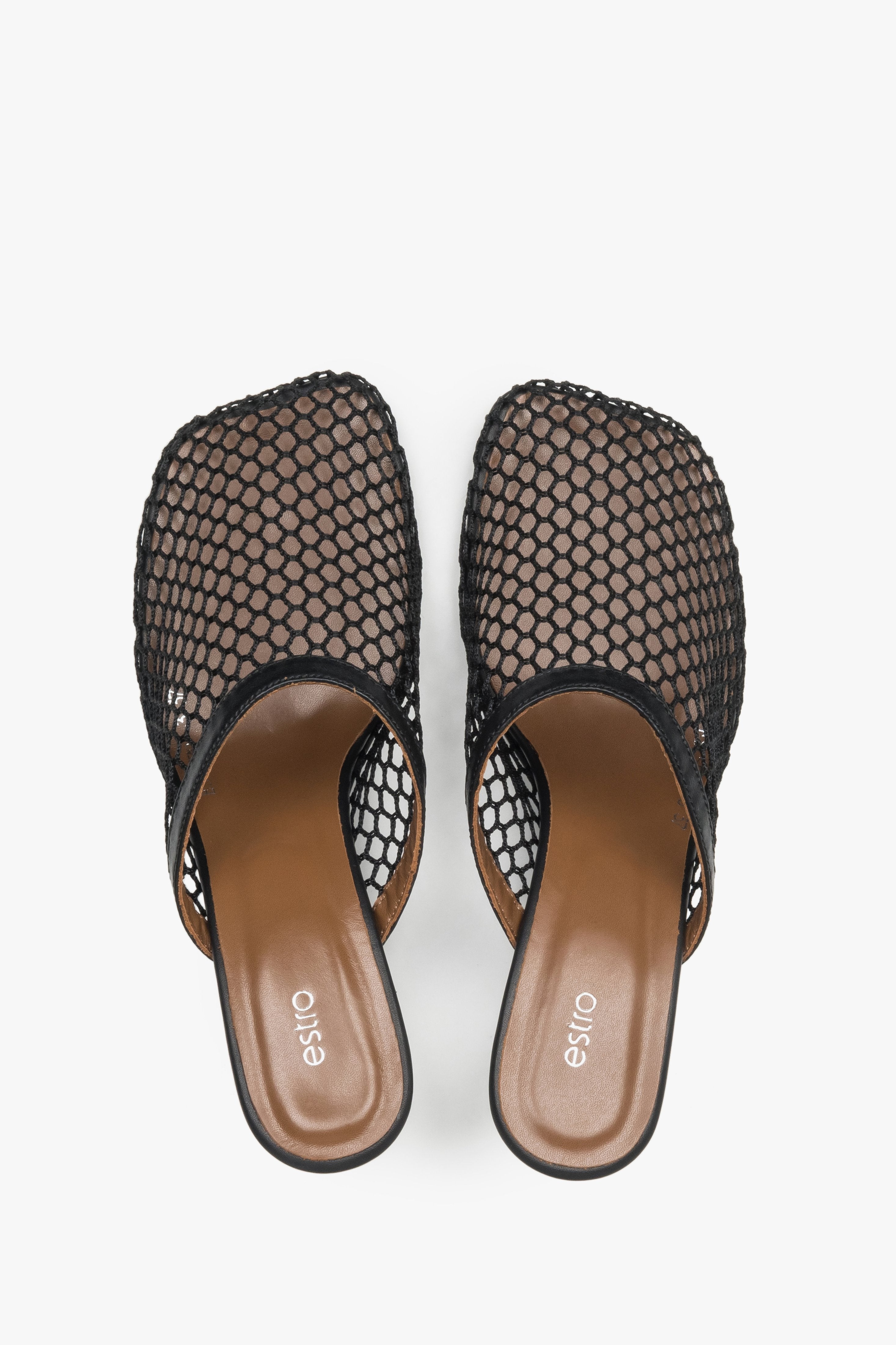 Damen-Pantoletten aus Mesh von oben