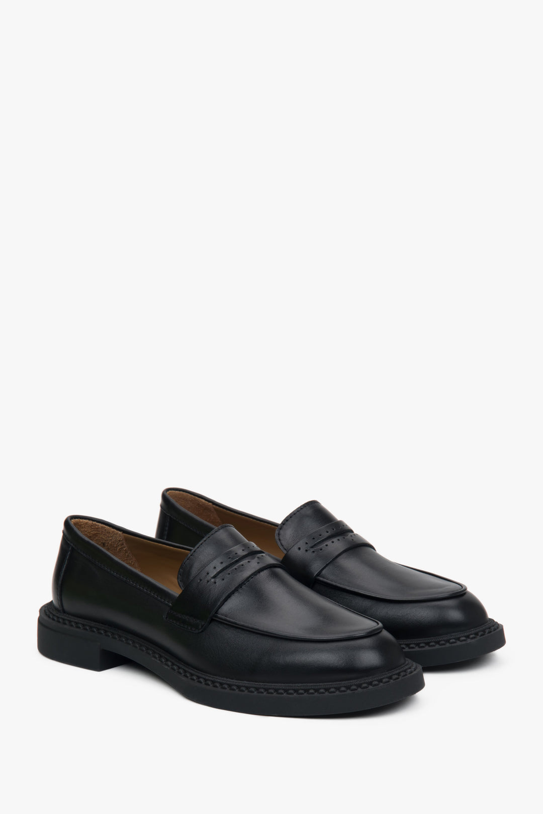 Damen Slipper aus hochwertigem italienischem Leder schwarz Estro ER00117583