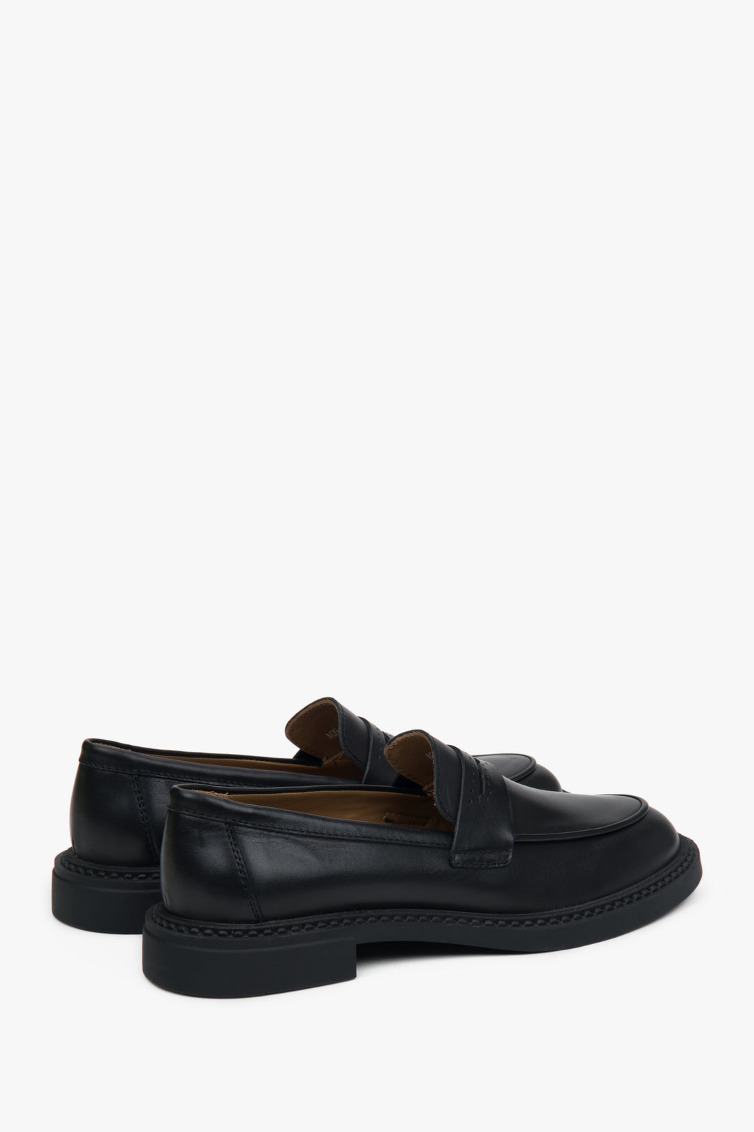 Damen Penny Loafer schwarz aus italienischem Echtleder Estro ER00117583