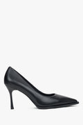 Elegante Damen-Pumps aus dunkelbraunem Echtleder in spitzer Form Estro ER00115740.