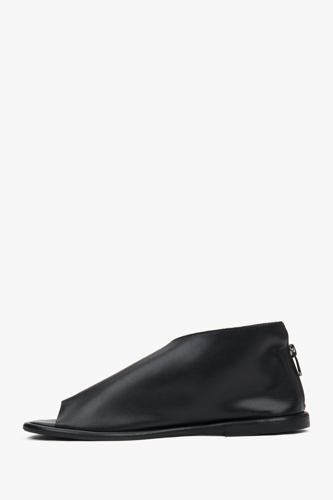 Schwarze Damen Sandalen aus Leder mit geschlossener Ferse Estro ER00117376