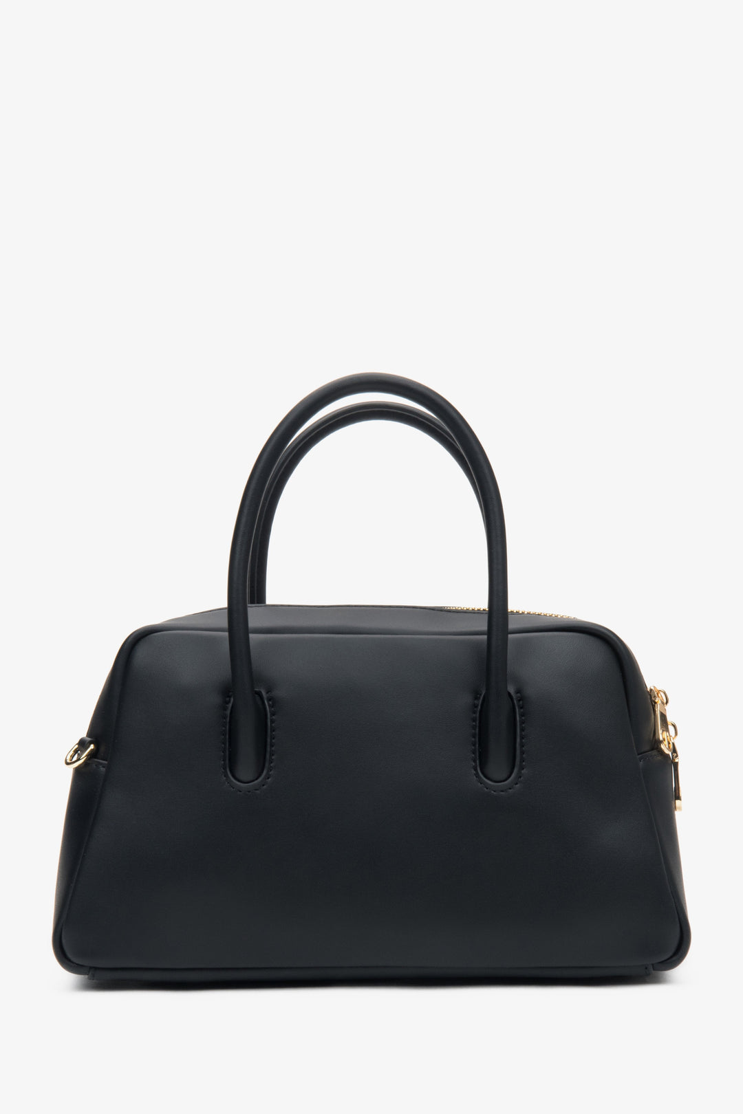 Schwarze Damen-Satchel-Tasche aus echtem Leder Estro ER00116834.