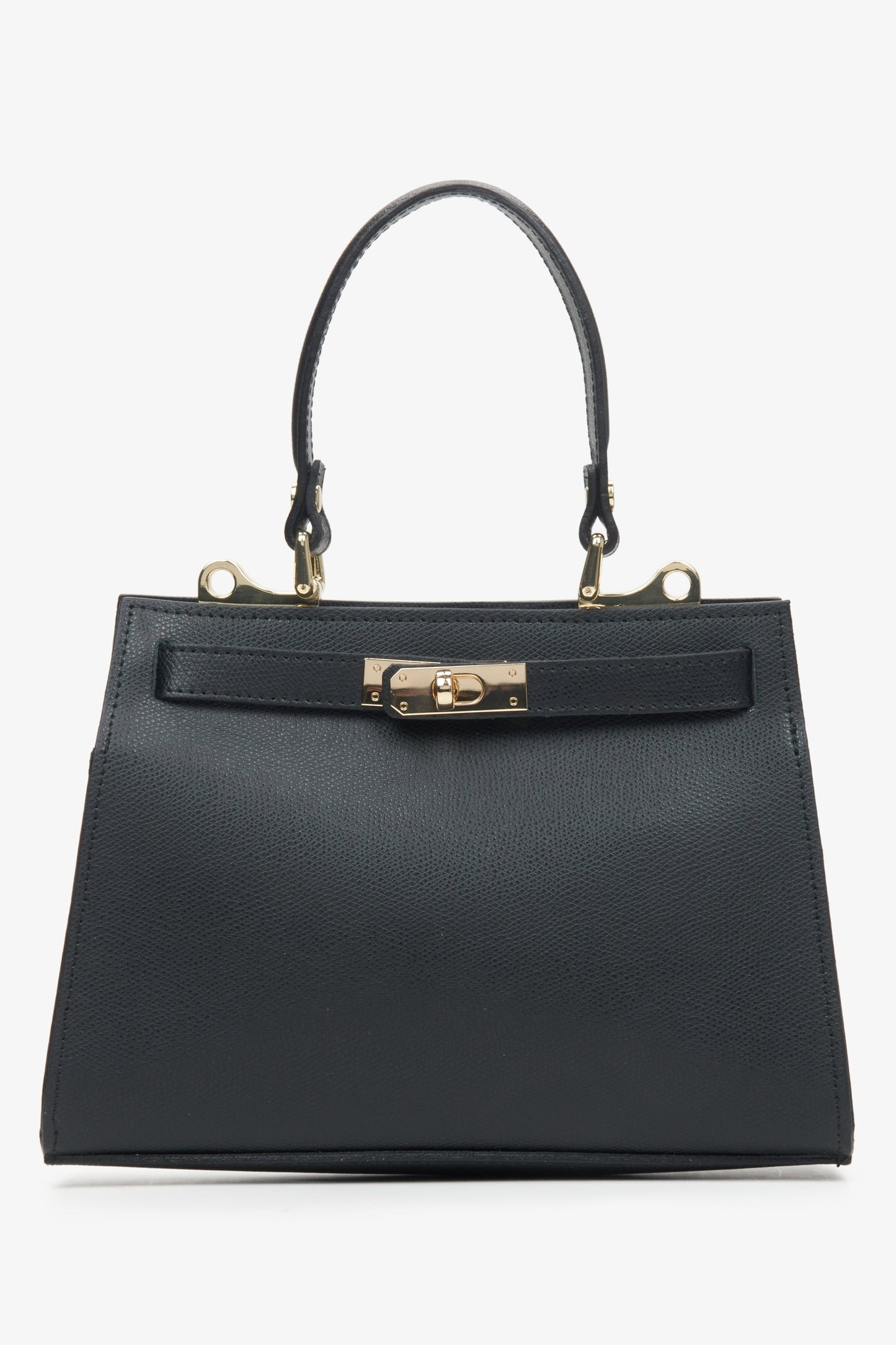 Schwarze Damen-Satchel-Tasche aus edlem italienischem Echtleder Estro ER00115408.