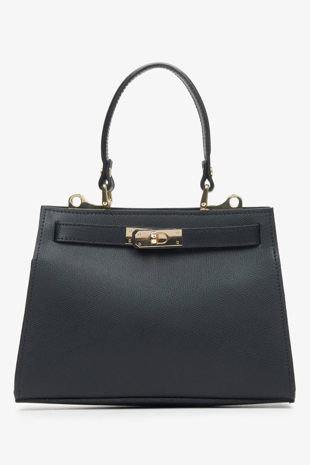 Schwarze Damen-Satchel-Tasche aus edlem italienischem Echtleder Estro ER00115408.